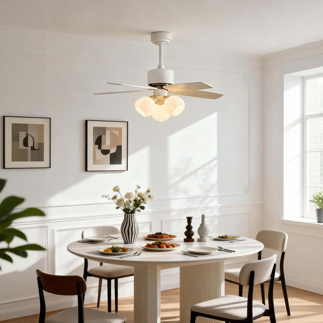 Juvora Ceiling Fan Light B | Modern Glass Living Room