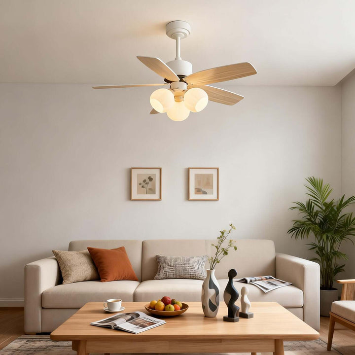 Juvora Ceiling Fan Light B | Modern Glass Living Room