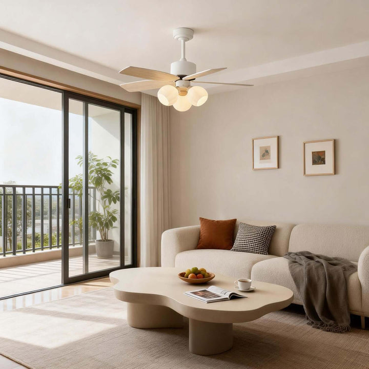 Juvora Ceiling Fan Light B | Modern Glass Living Room