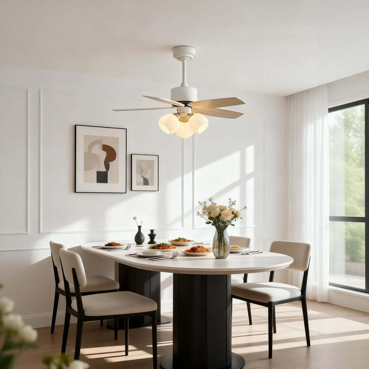 Juvora Ceiling Fan Light B | Modern Glass Living Room