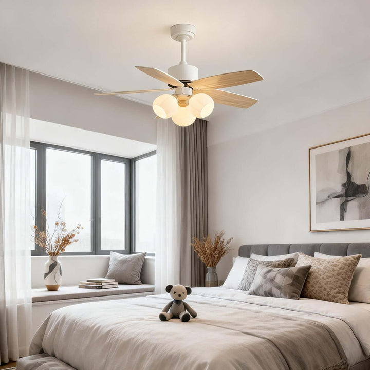 Juvora Ceiling Fan Light B | Modern Glass Living Room