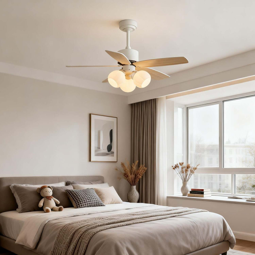 Juvora Ceiling Fan Light B | Modern Glass Living Room