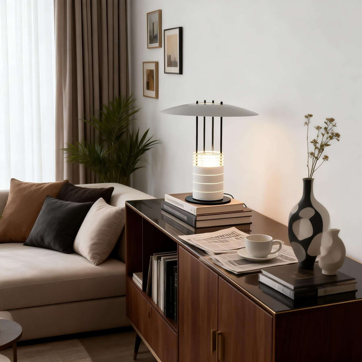 Juxar Table Lamp – Cream Minimalist Office Table Lamp