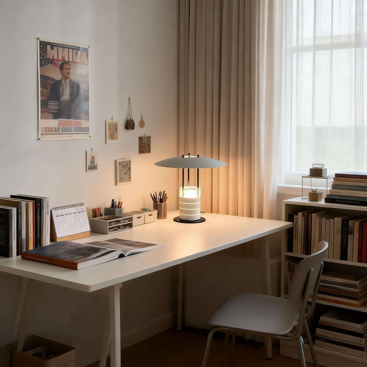 Juxar Table Lamp – Cream Minimalist Office Table Lamp