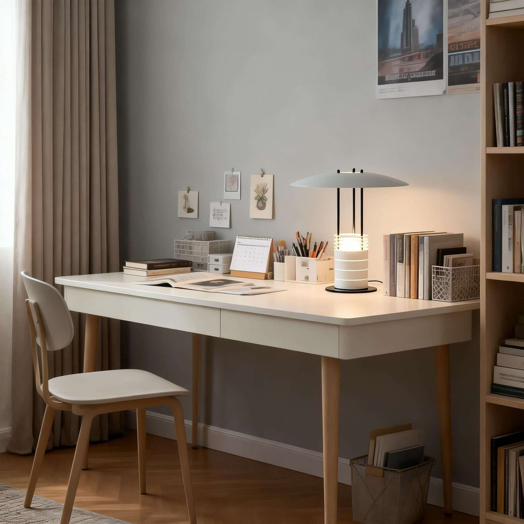 Juxar Table Lamp – Cream Minimalist Office Table Lamp