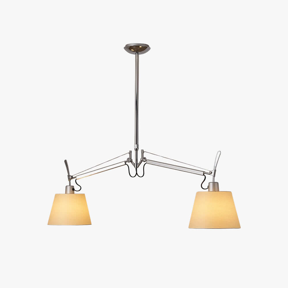 Kastel Chandelier - Modern Double-Head Swing Arm Parchment Lamp