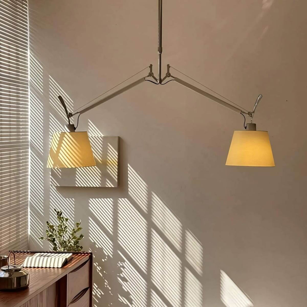 Kastel Chandelier - Modern Double-Head Swing Arm Parchment Lamp