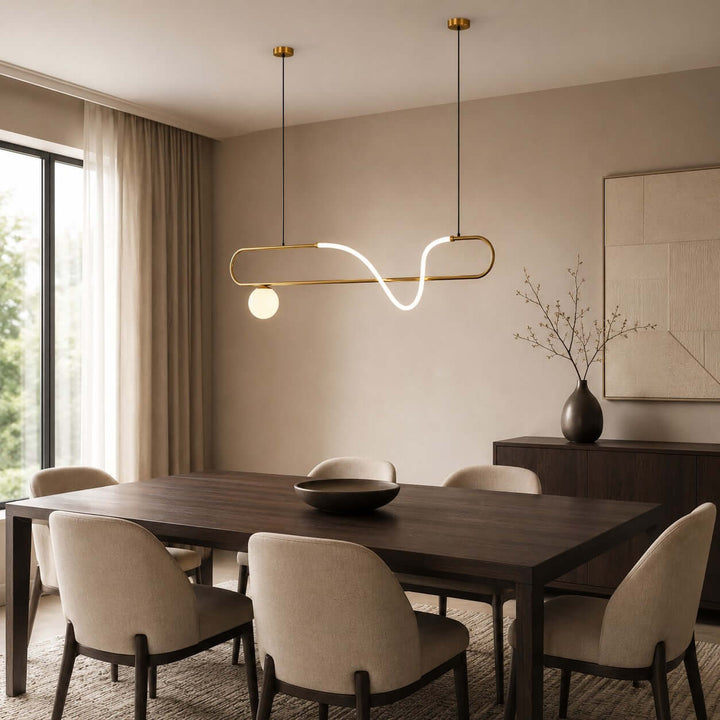 Gold Linear Chandelier for Dining Rooms and Kitchen Islands | Vinlighting