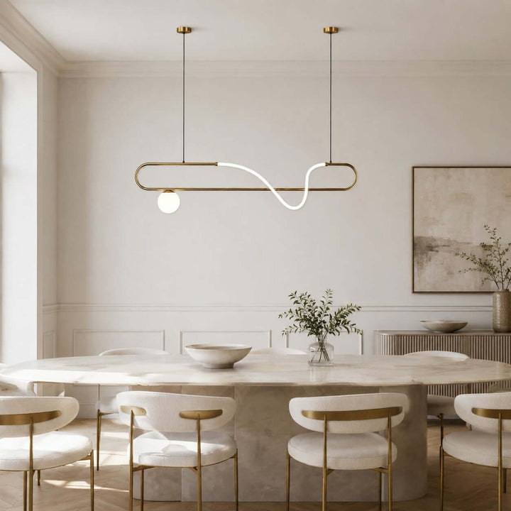 Gold Linear Chandelier for Dining Rooms and Kitchen Islands | Vinlighting