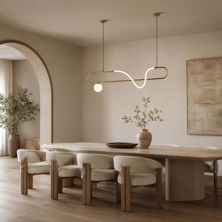 Gold Linear Chandelier for Dining Rooms and Kitchen Islands | Vinlighting
