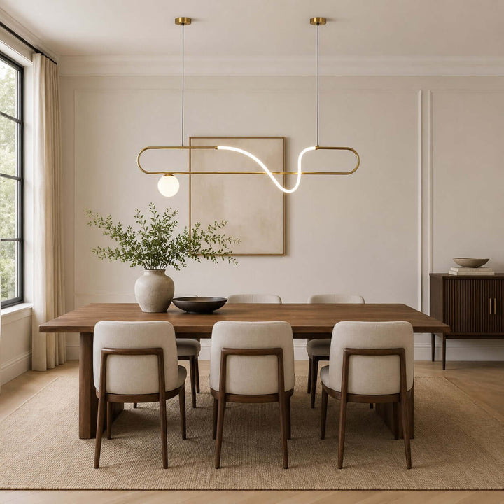Gold Linear Chandelier for Dining Rooms and Kitchen Islands | Vinlighting