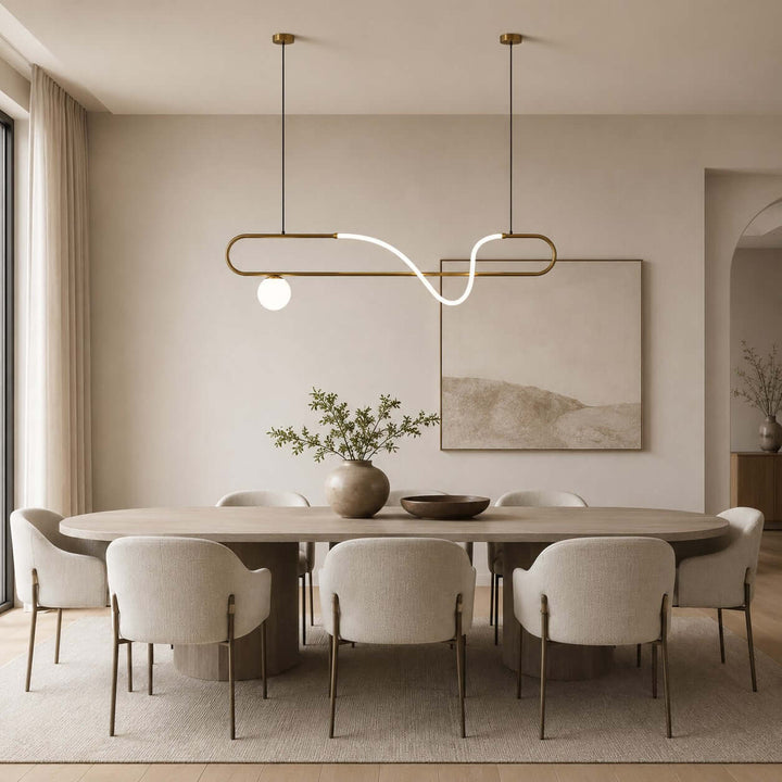 Gold Linear Chandelier for Dining Rooms and Kitchen Islands | Vinlighting