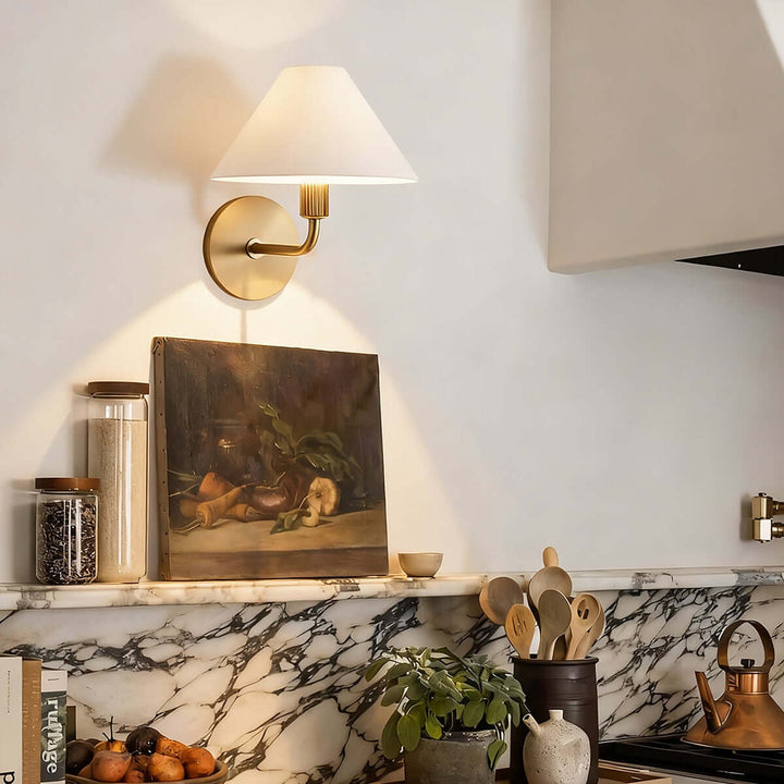 Kavrion Wall Lamp – Vintage Simple Brass Fabric Aisle Lamp
