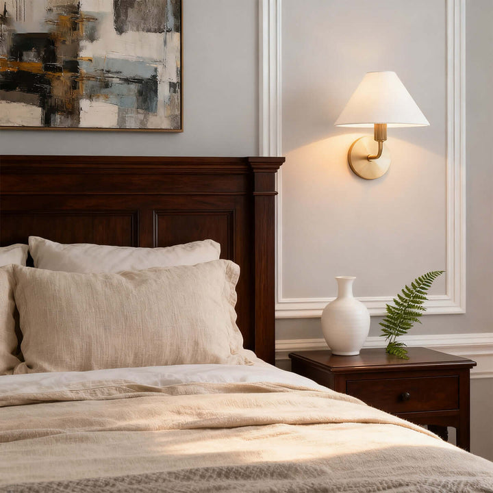 Kavrion Wall Lamp – Vintage Simple Brass Fabric Aisle Lamp