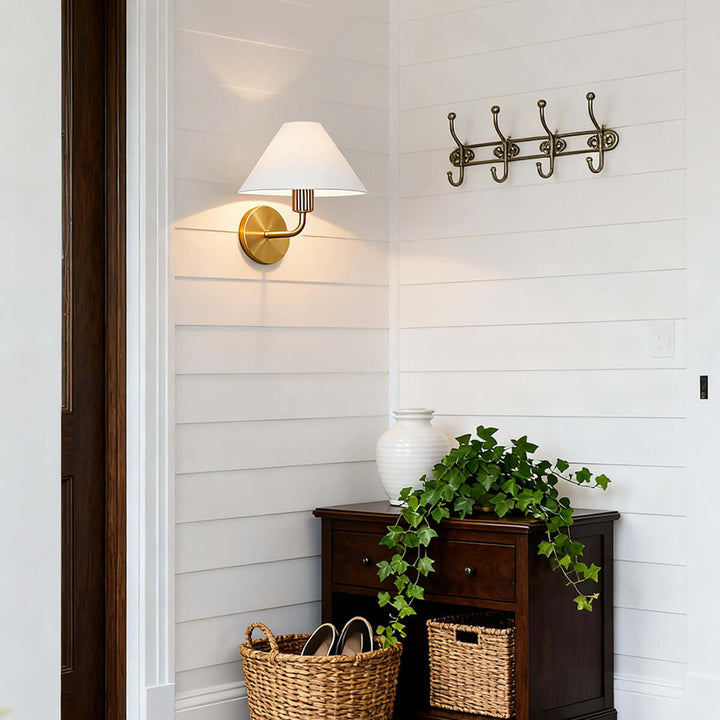 Kavrion Wall Lamp – Vintage Simple Brass Fabric Aisle Lamp