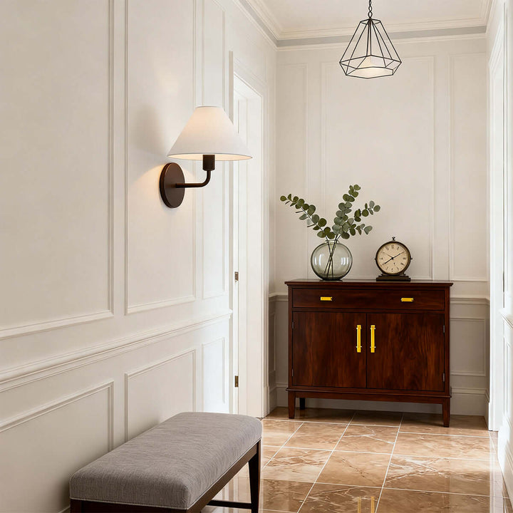 Kavrion Wall Lamp – Vintage Simple Brass Fabric Aisle Lamp