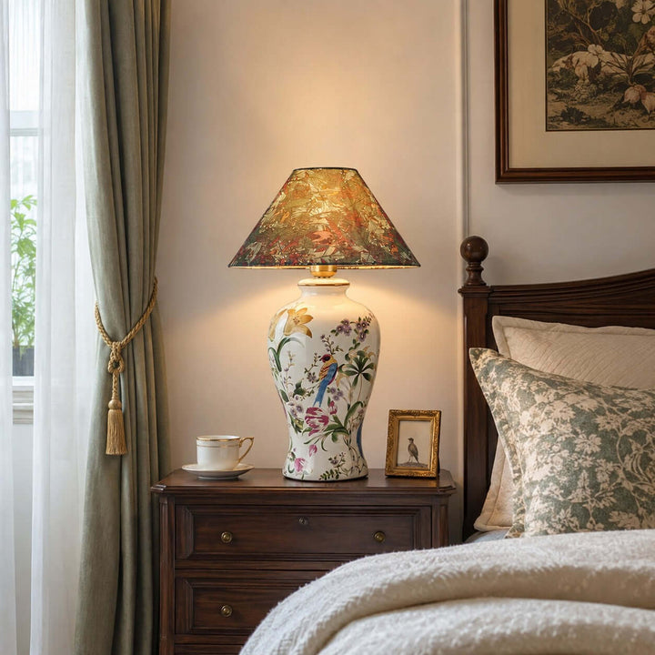 Kelmira Table Lamp | Traditional Bird and Botanical Accent Lamp