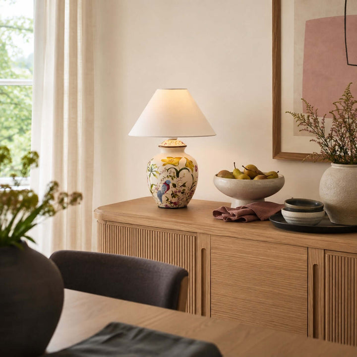 Kelmira Table Lamp | Traditional Bird and Botanical Accent Lamp