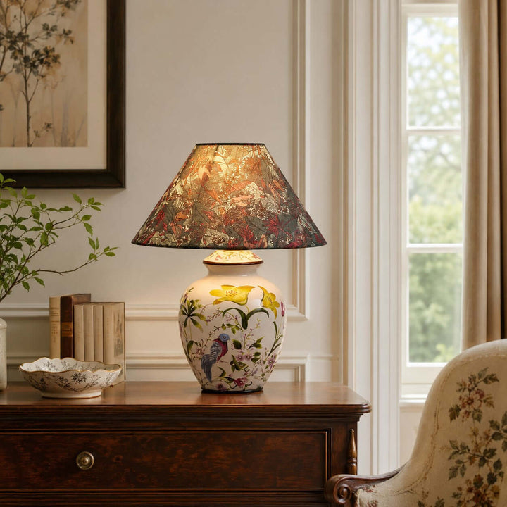 Kelmira Table Lamp | Traditional Bird and Botanical Accent Lamp