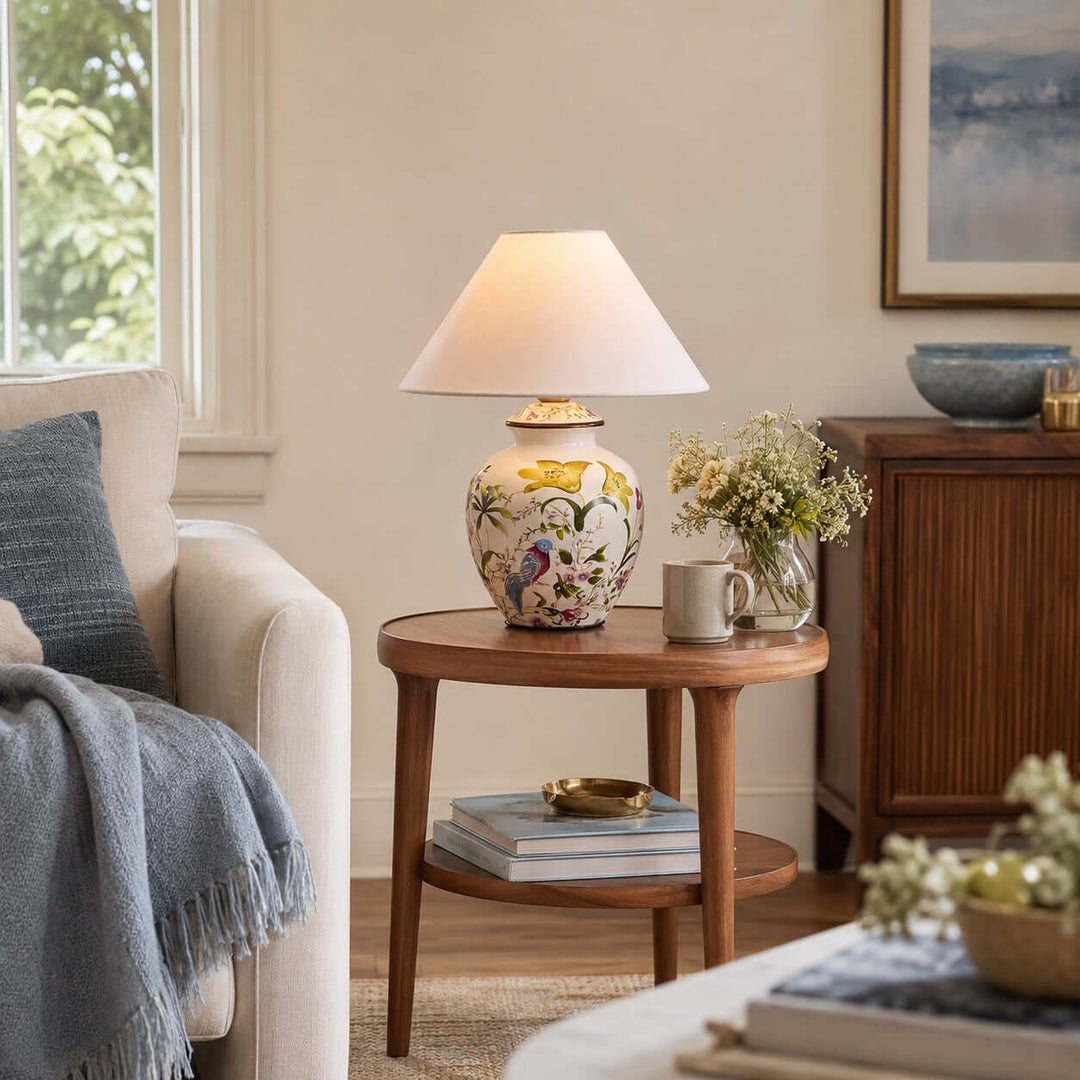 Kelmira Table Lamp | Traditional Bird and Botanical Accent Lamp