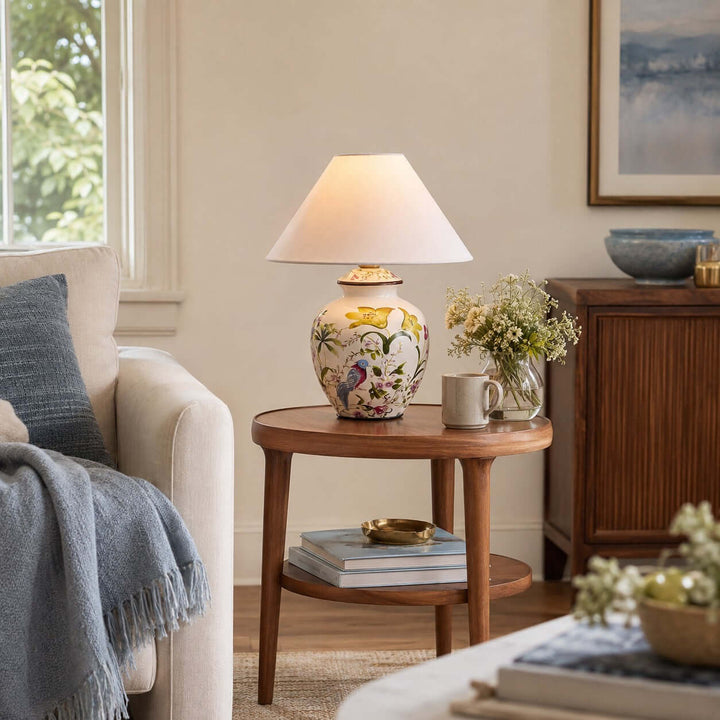 Kelmira Table Lamp | Traditional Bird and Botanical Accent Lamp