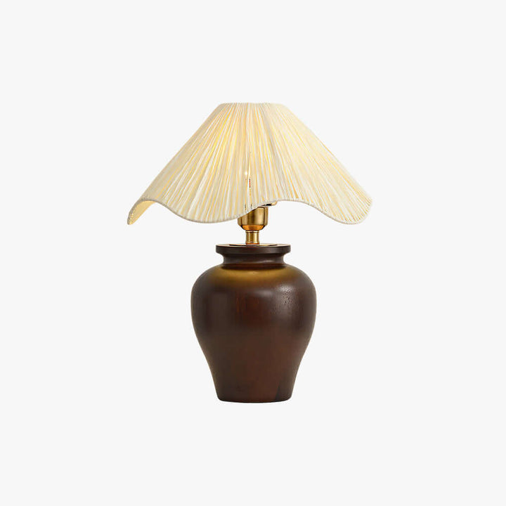 Keluno Table Lamp – Vintage Wabi-Sabi Wood & Raffia Lamp