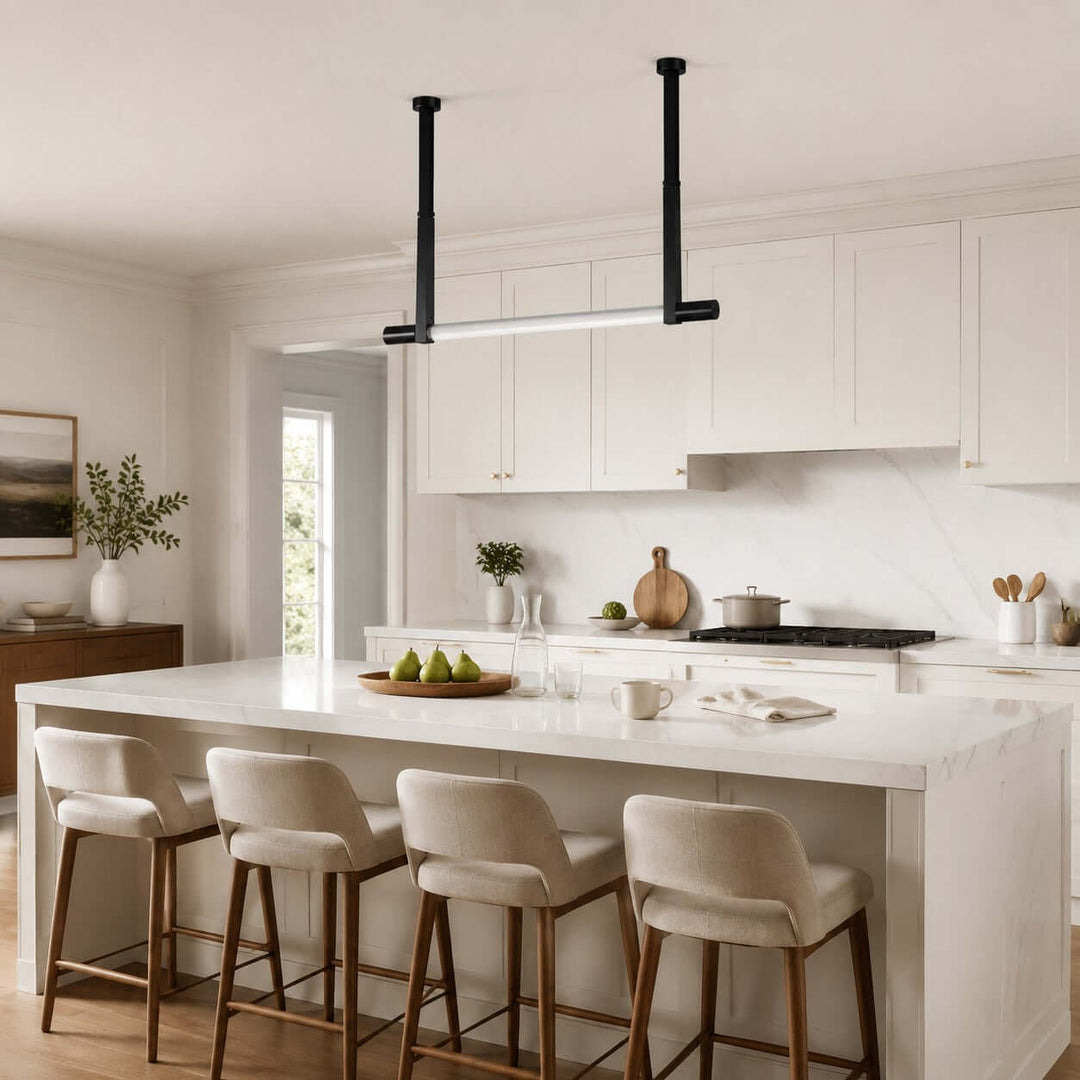 Kenton Linear Chandelier | Minimalist Glass Dining Room Fixture | Vinlighting