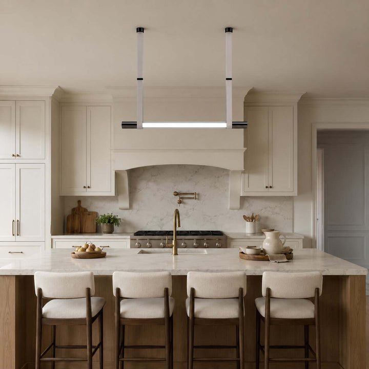 Kenton Linear Chandelier | Minimalist Glass Dining Room Fixture | Vinlighting
