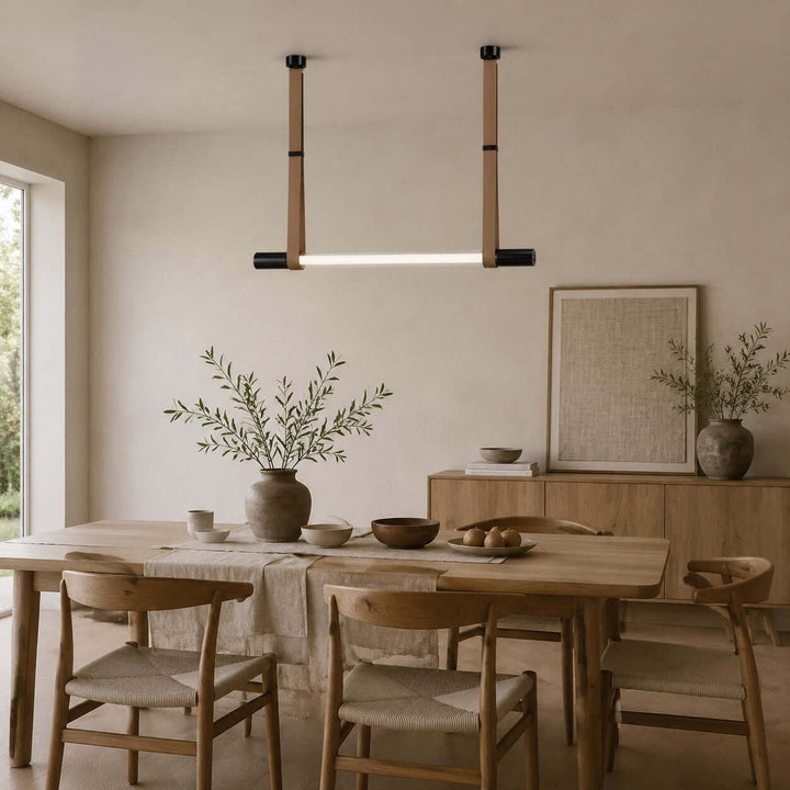 Kenton Linear Chandelier | Minimalist Glass Dining Room Fixture | Vinlighting