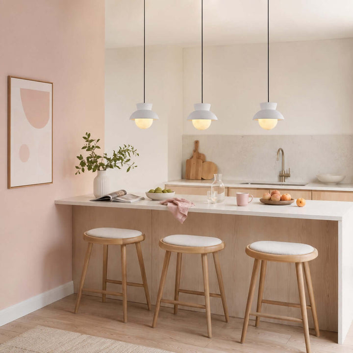 Kessan Pendant Light, Modern Ceramic Pendant with Alabaster Shade