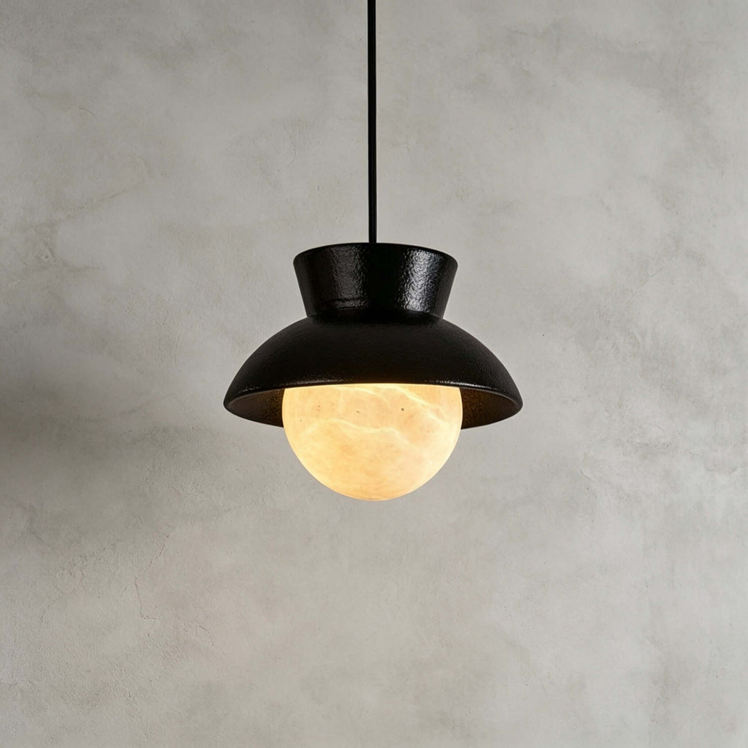 Kessan Pendant Light, Modern Ceramic Pendant with Alabaster Shade