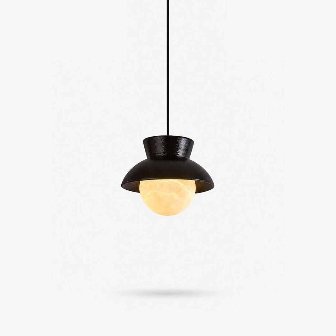 Kessan Pendant Light, Modern Ceramic Pendant with Alabaster Shade