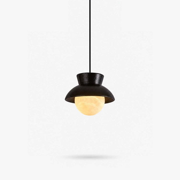Kessan Pendant Light, Modern Ceramic Pendant with Alabaster Shade