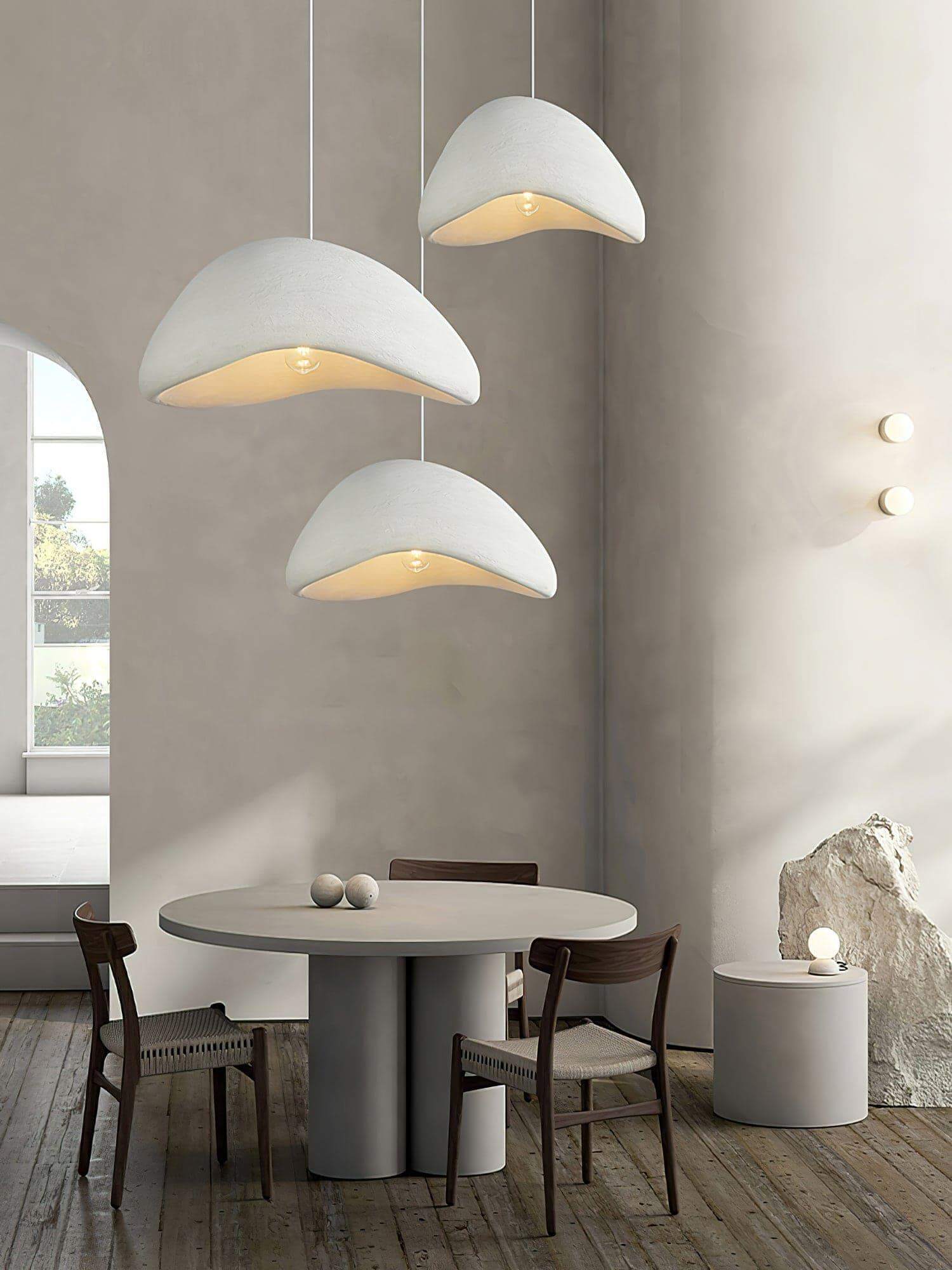 Khmara Halia | Resin Pendant Light for Bedroom in Art Deco White