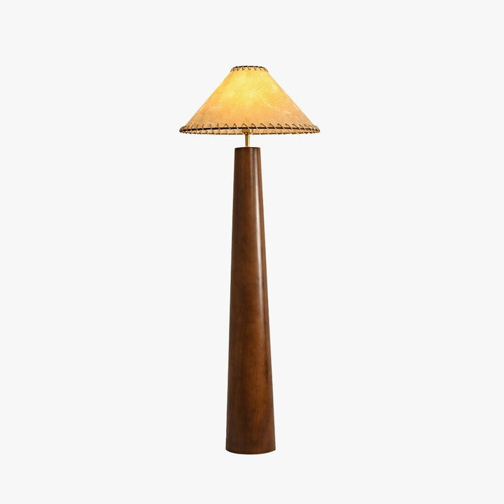 Kibo Wood Floor Lamp - Vintage Jute Shade & Elegant Modern Design | Vinlighting | Vinlighting