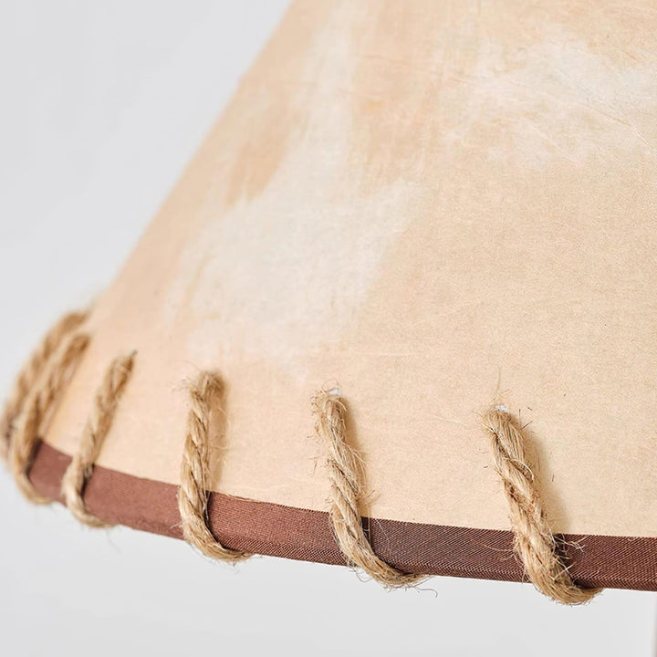 Kibo Wood Floor Lamp - Vintage Jute Shade & Elegant Modern Design | Vinlighting | Vinlighting