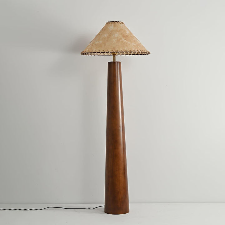 Kibo Wood Floor Lamp - Vintage Jute Shade & Elegant Modern Design | Vinlighting | Vinlighting