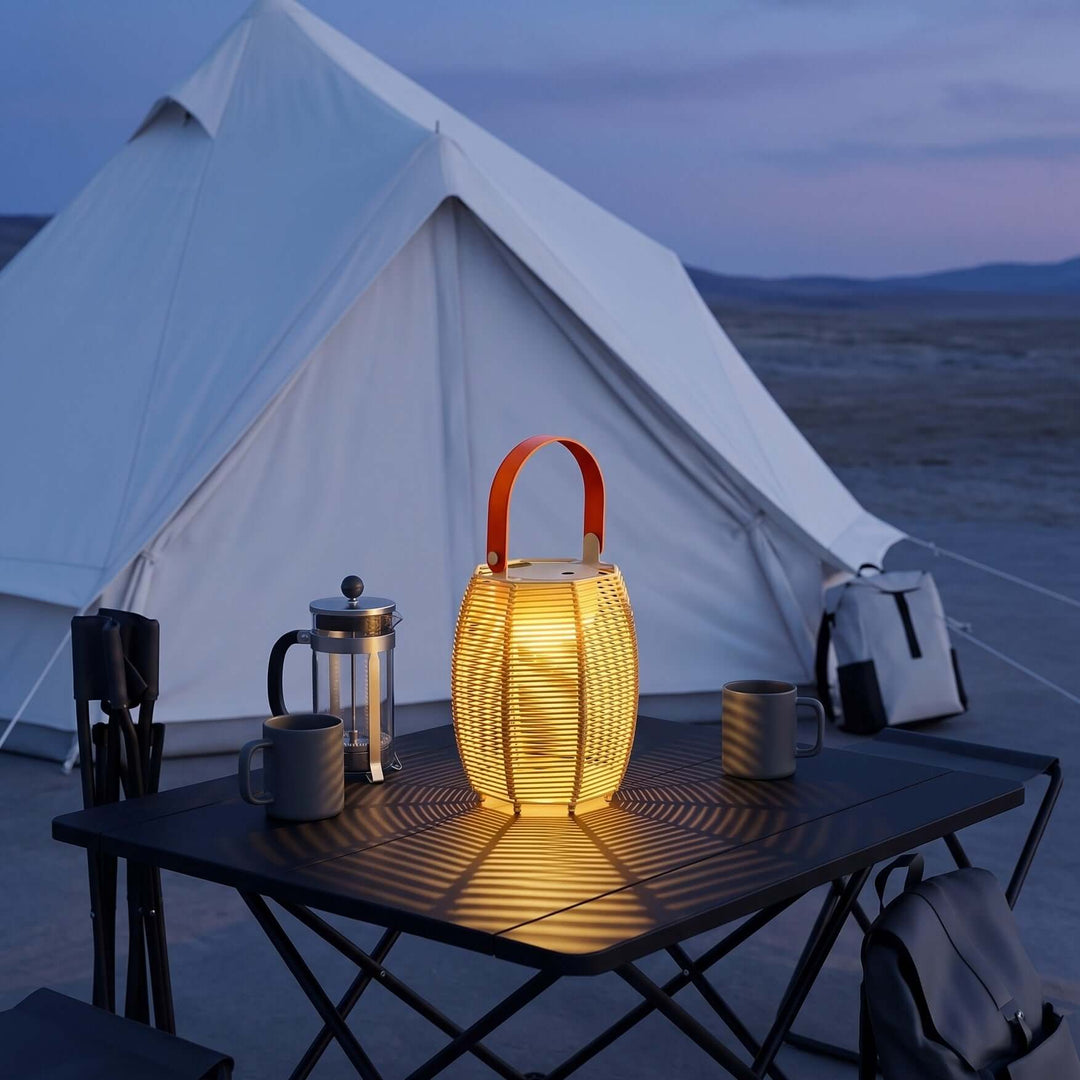 Kivora LED Outdoor Light - Portable Rattan Solar Outdoor Lamp