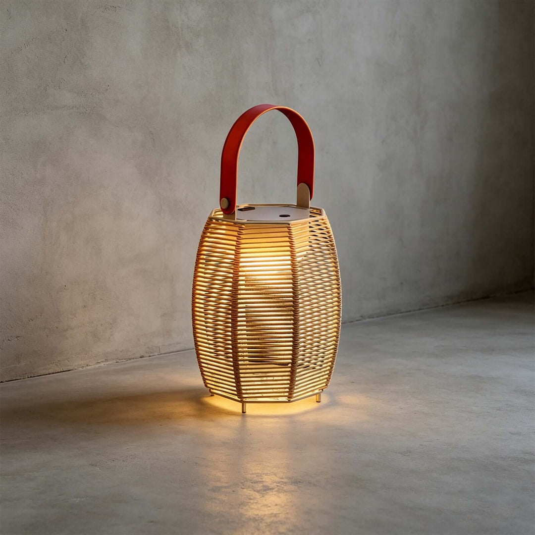 Kivora LED Outdoor Light - Portable Rattan Solar Outdoor Lamp