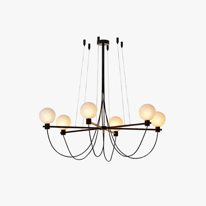 Klyven Chandelier – French Glass Art Deco Dining Room Light