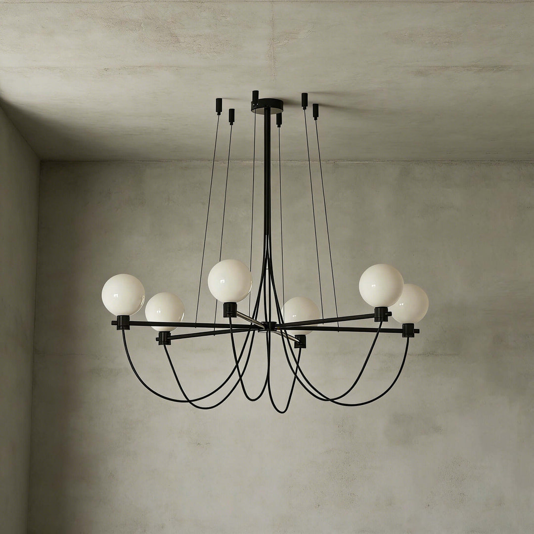 Klyven Chandelier – French Glass Art Deco Dining Room Light