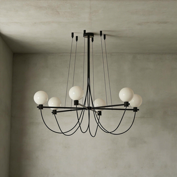 Klyven Chandelier – French Glass Art Deco Dining Room Light
