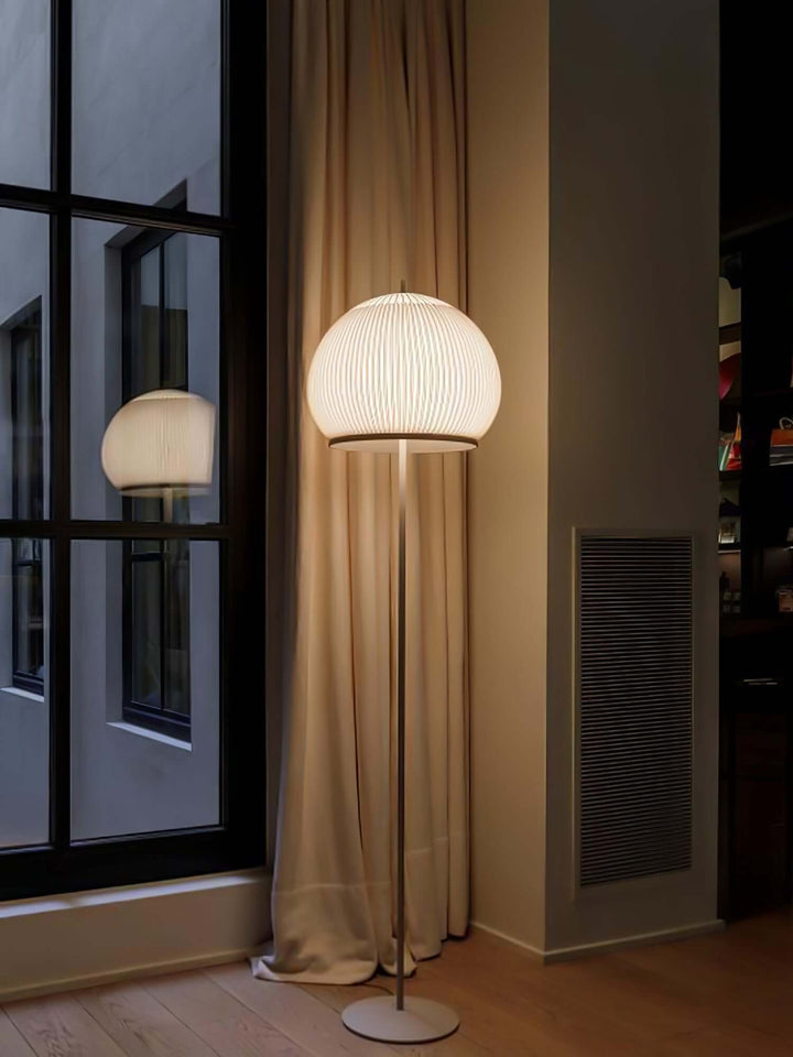 Knit Lantern Floor Lamp – Modern Minimalist Cream Style