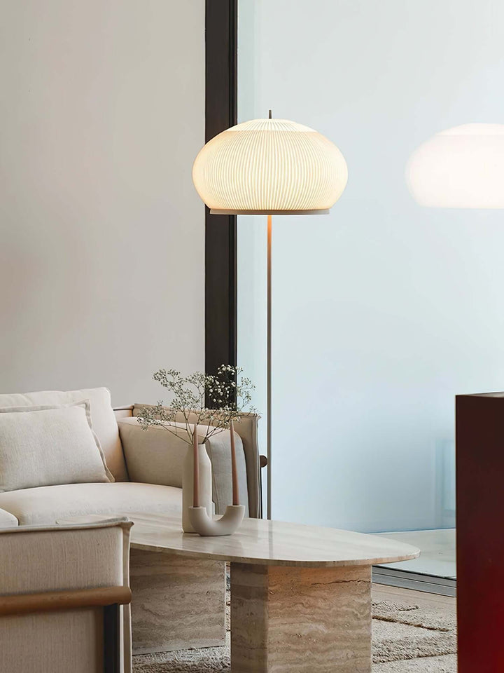 Knit Lantern Floor Lamp – Modern Minimalist Cream Style