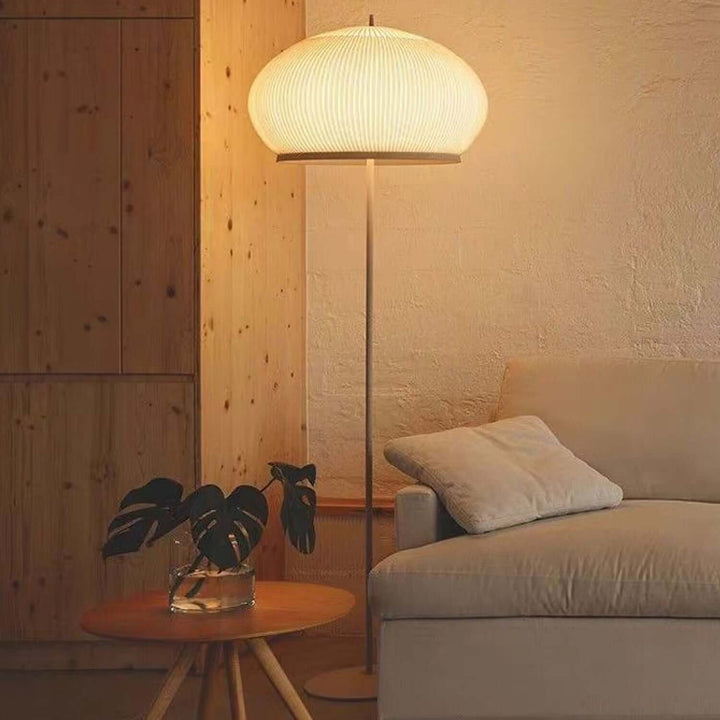 Knit Lantern Floor Lamp – Modern Minimalist Cream Style
