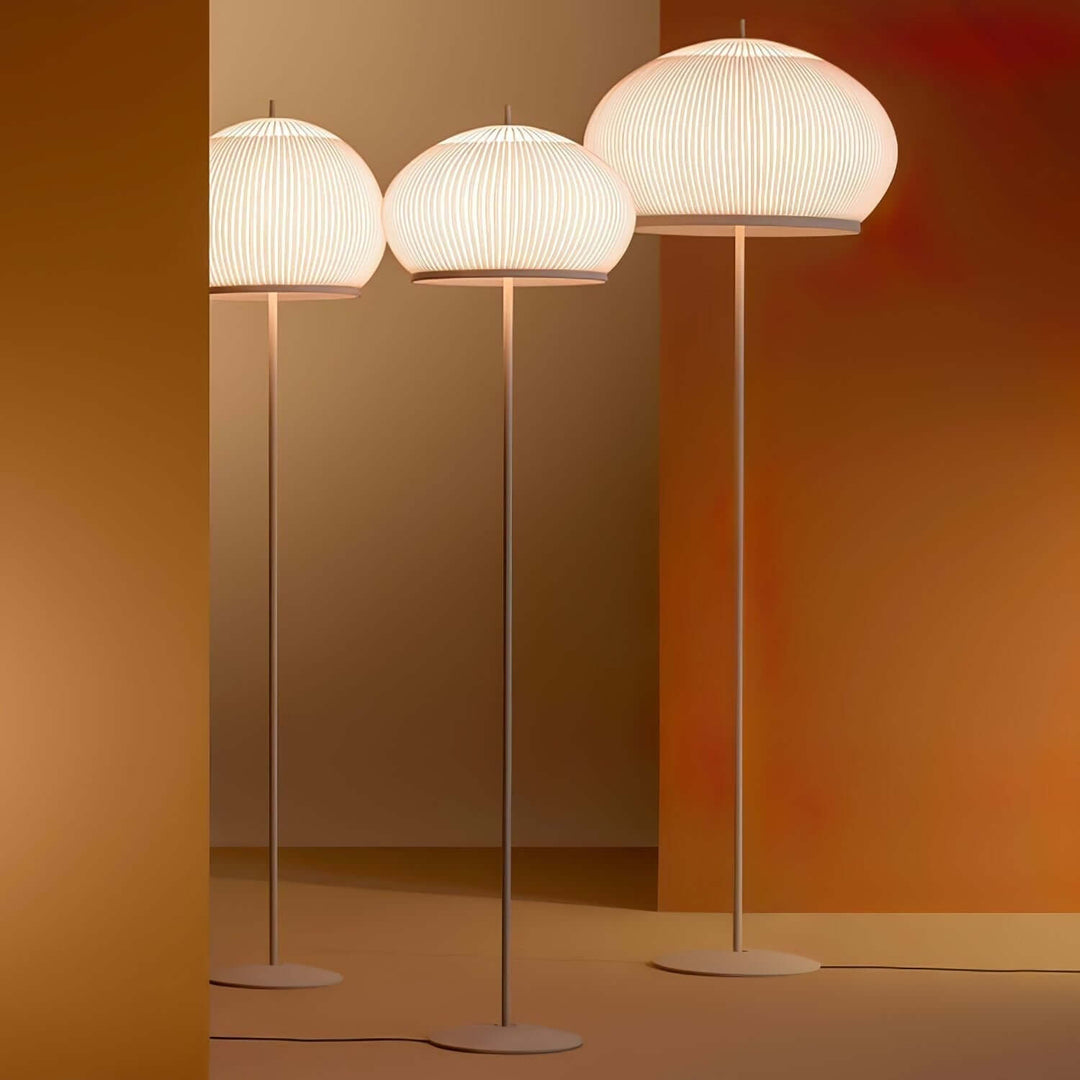 Knit Lantern Floor Lamp – Modern Minimalist Cream Style