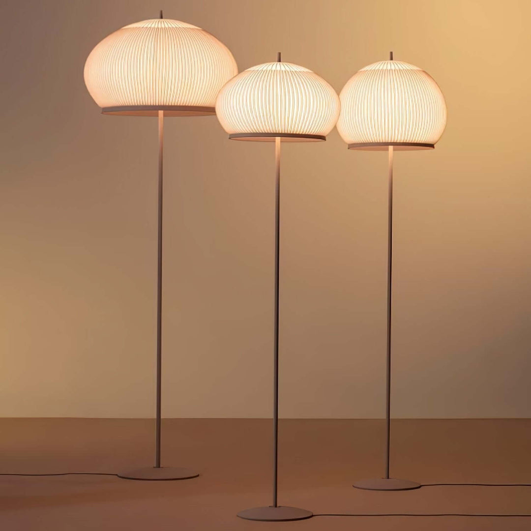 Knit Lantern Floor Lamp – Modern Minimalist Cream Style