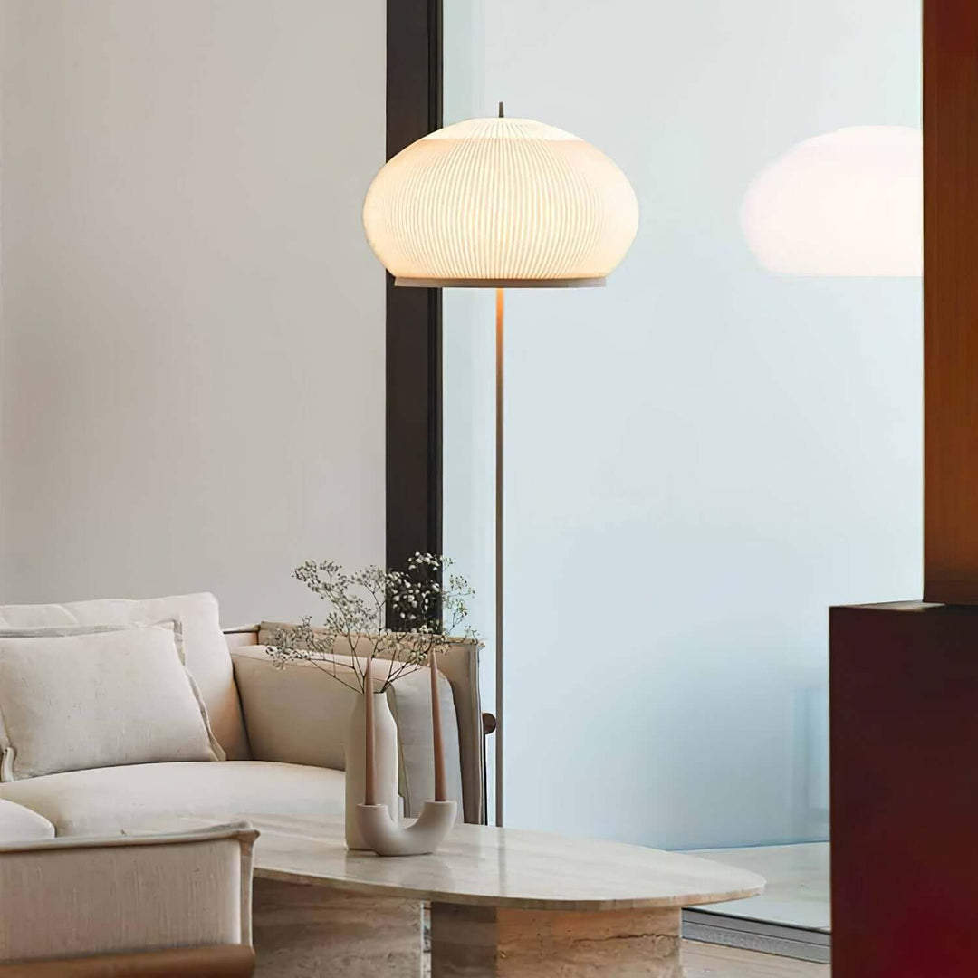 Knit Lantern Floor Lamp – Modern Minimalist Cream Style