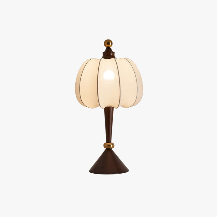 Koravi Table Lamp – French Retro Solid Wood Fabric Desk Lamp