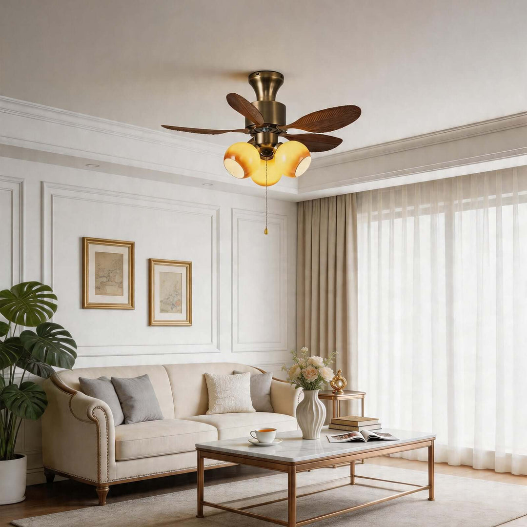 Krynz Ceiling Fan Light A – Vintage Statement Glass Light